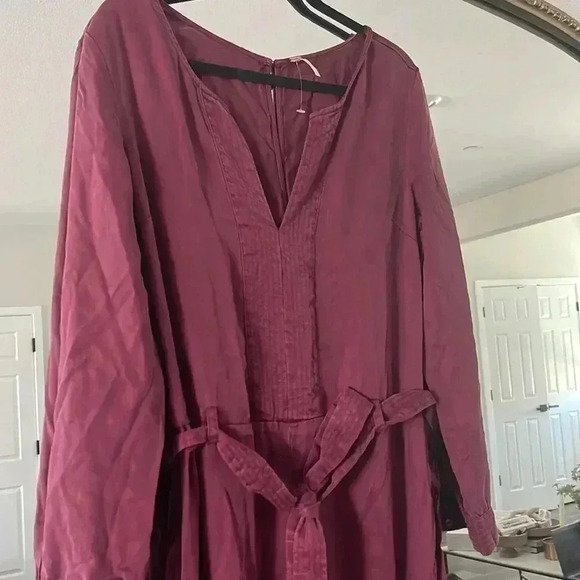 NWOT FREE PEOPLE BURGUNDY JUMPSUIT/BOILERSUIT - Picture 2 of 5